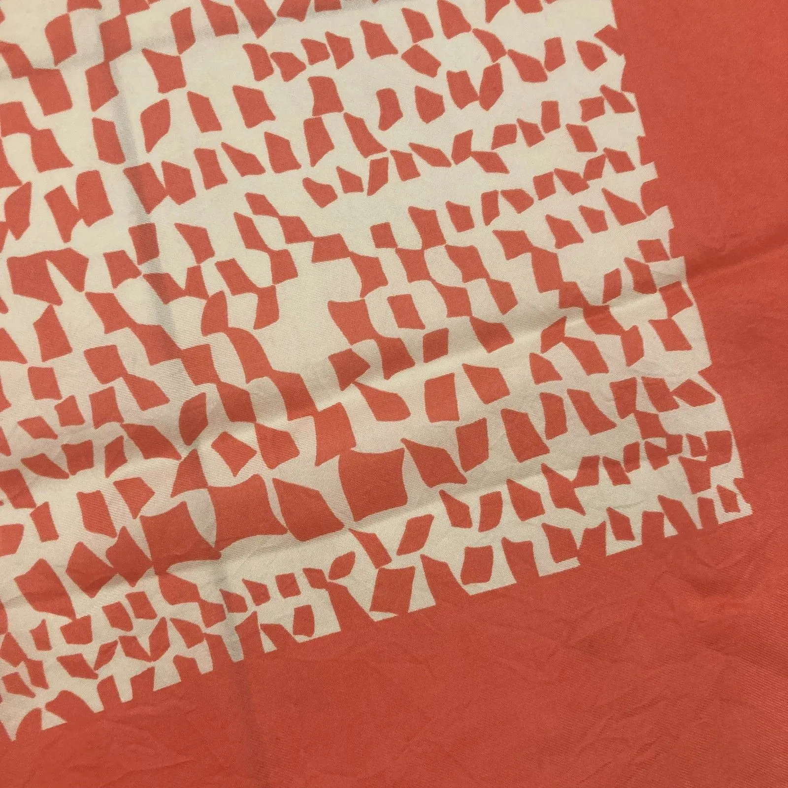 Bill Blass Authentic Vintage Silk Square Scarf Pink Ivory Geometric Designer - Image 6