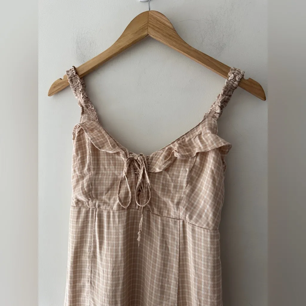 American Eagle Cream Pink Ruffle Mini Dress - Image 5