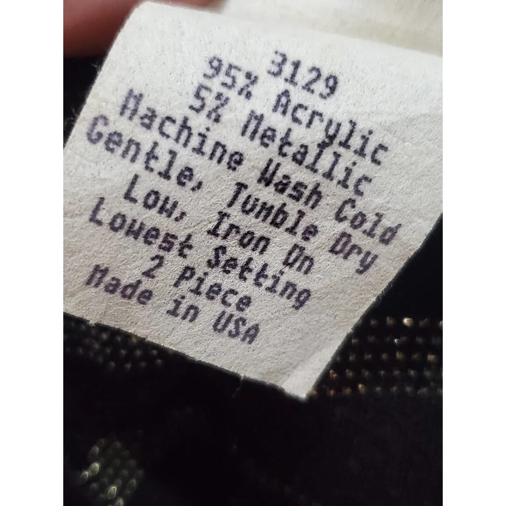 Vintage By Berkeley Black Acrylic High Neck Long Sleeve Midi Length Dress 14T Size undefined - Image 9