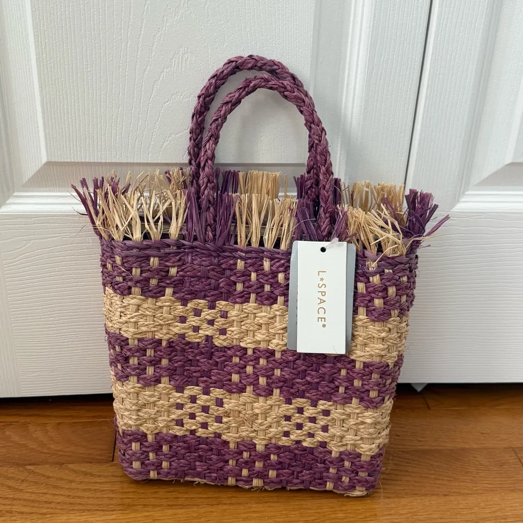 L*Space Charlie Raffia Plaid Tote - Image 2