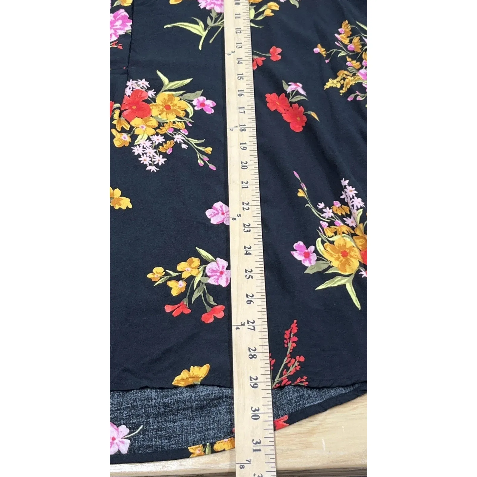 Old Navy The Tunic Shirt Black Multicolor Floral Popover Blouse Size XXL - Image 12