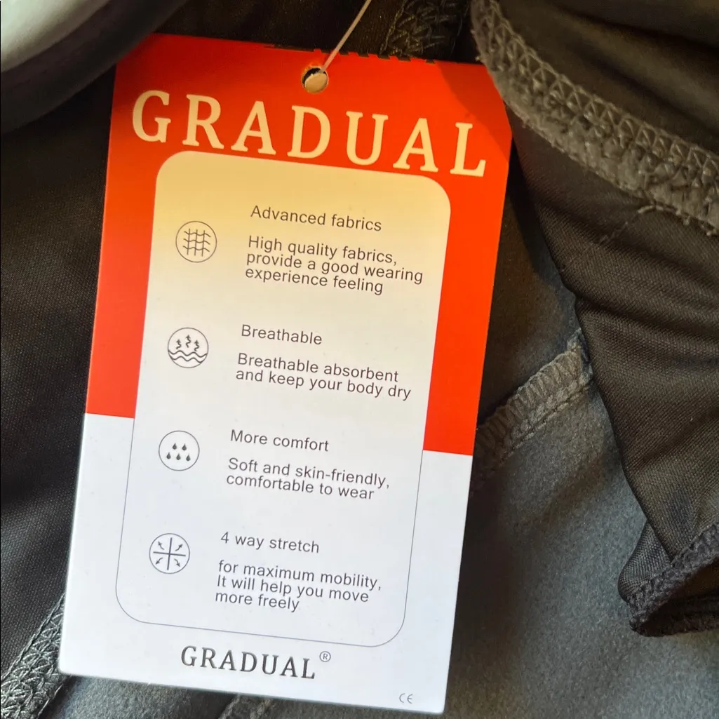 Gradual Fleece Lined Joggers with Drawstring Waist and Zipper Pockets XL NWT Gray - Image 6