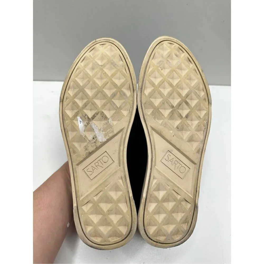 Franco Sarto Loafers Womens Size 6 Black Leather Slip On Shoes - Image 10