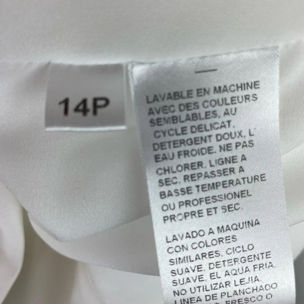 NEW Doncaster White Moto Stretch Cotton Denim Jean Jacket Size 14P Petite - Image 8