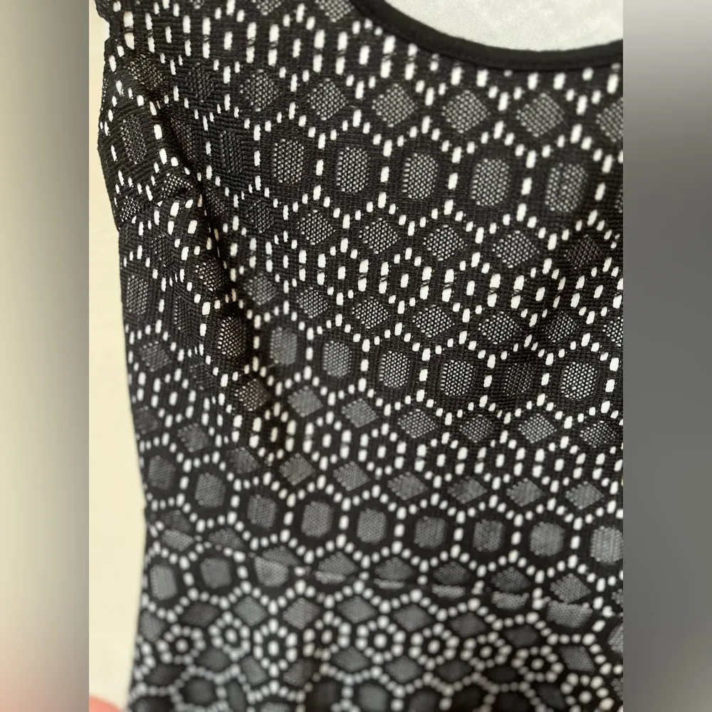 Rue21 Women’s Black White Crotchet Diamond Print Part Summer Mini Dress Small - Image 8