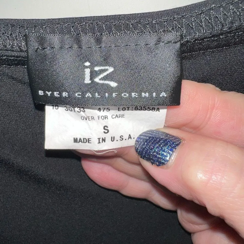 Vintage IZ‎ Byer California Liquid Knit Flirty Skirt Black - Image 4