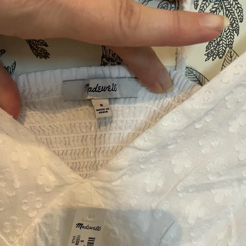Madewell White cotton dress nwt 8 - Image 7