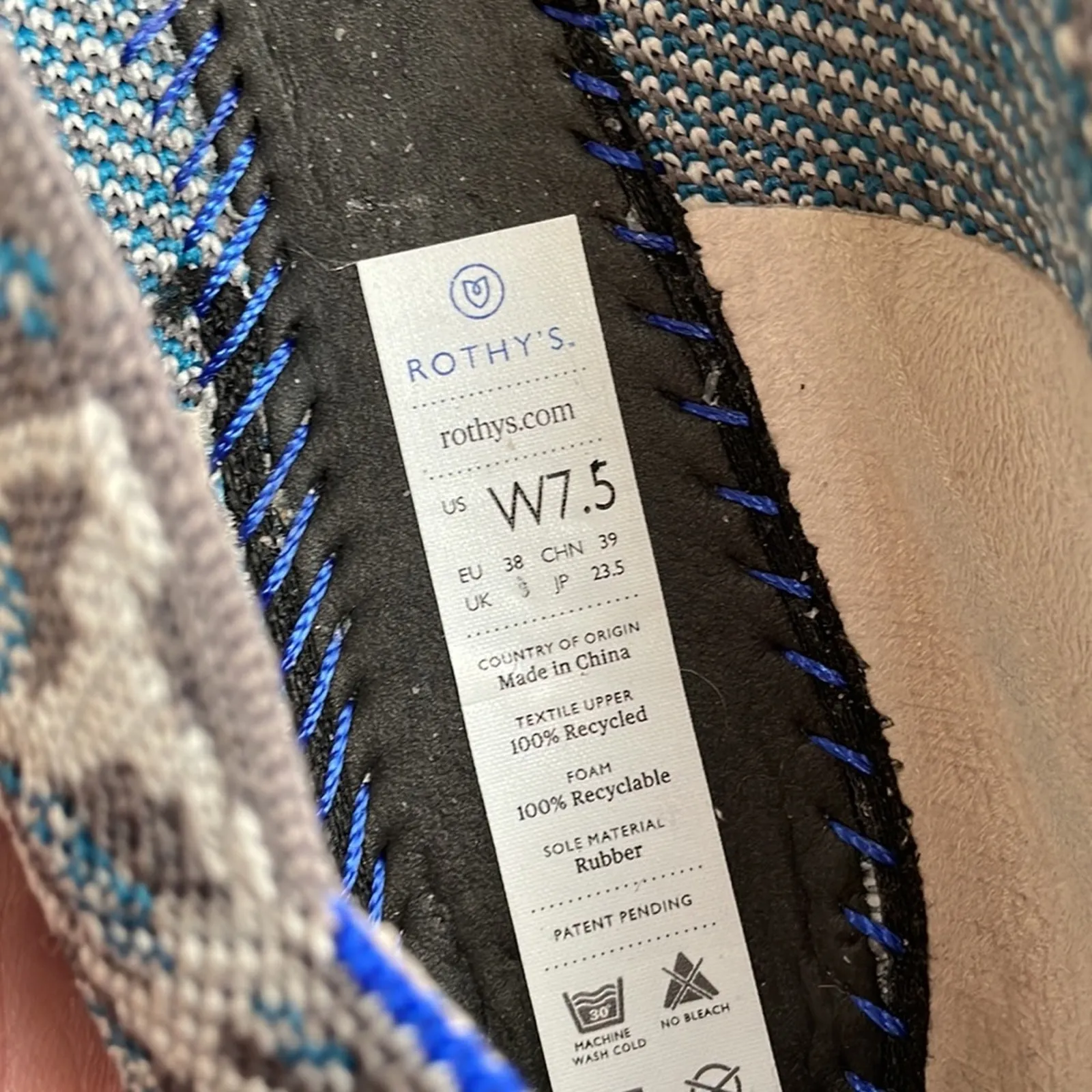 Rothy's Rothy’s The Flat in Leopard Spotted Grey Blue Ballet Flat - Image 12