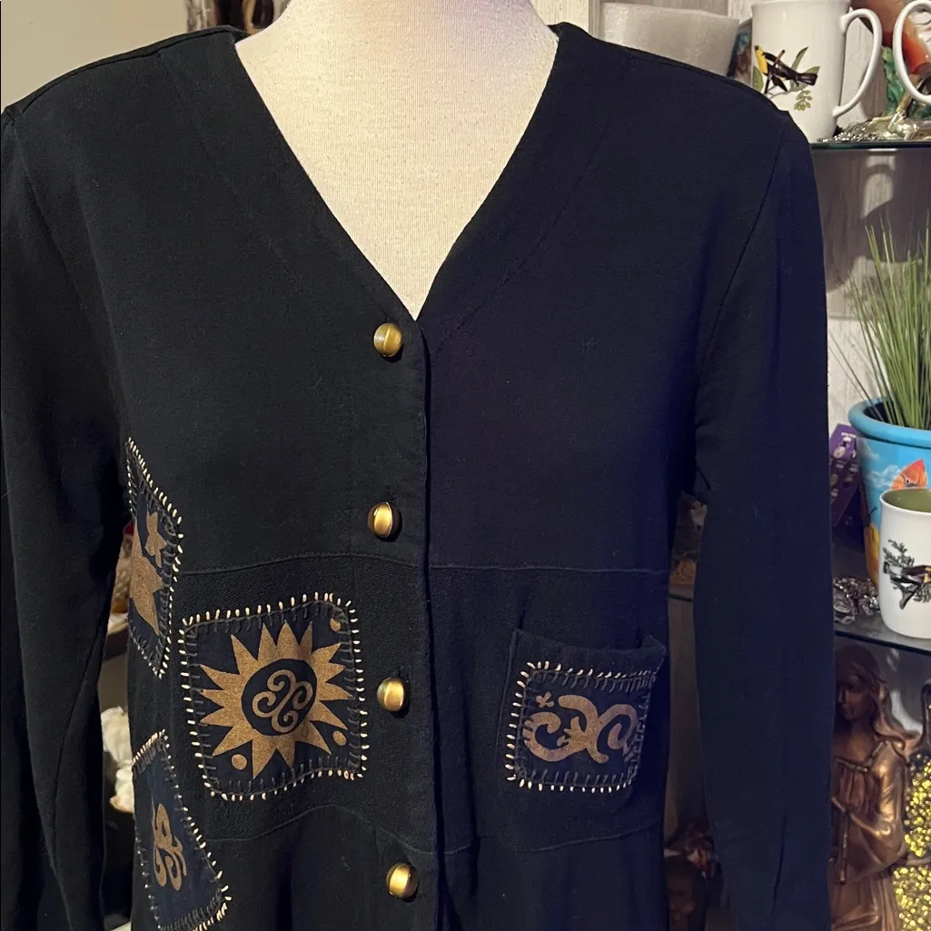 Vintage Country Wear Casuals Dress House Coat Lonnie G Star black S - Image 2