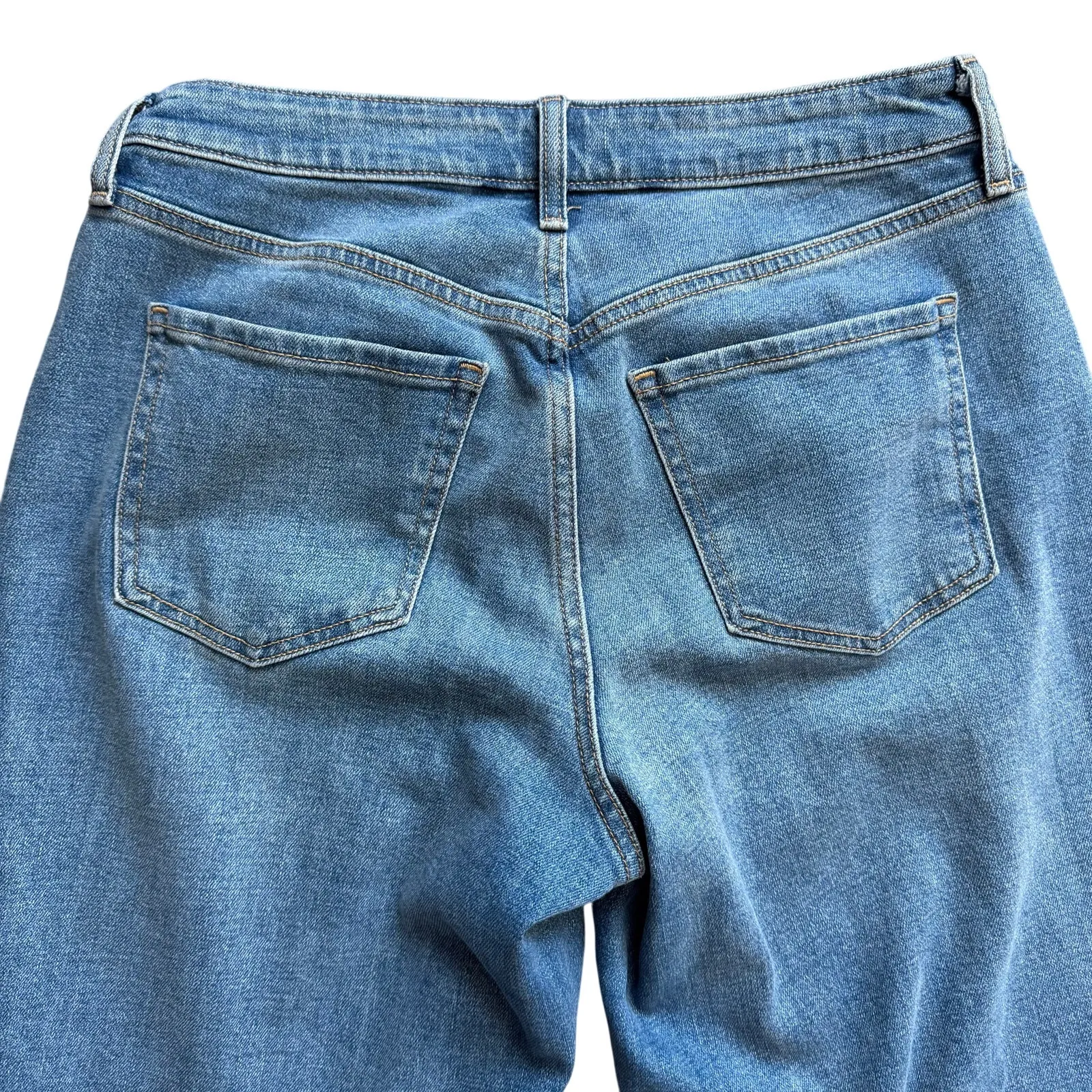 Old Navy Womens Curvy High-Waisted OG Loose Jeans Medium Wash Denim Sz 10 Petite - Image 6