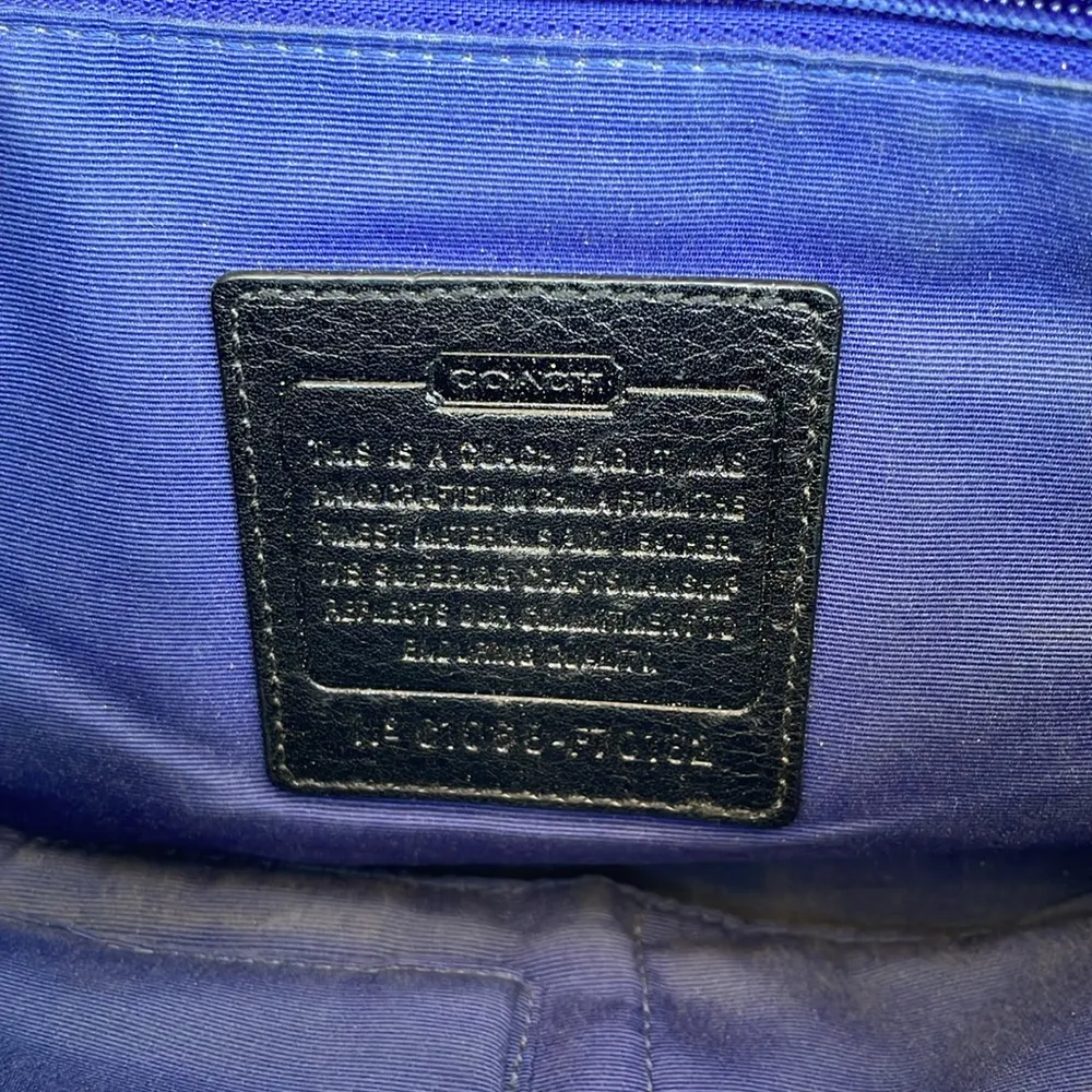 Coach MINI Messenger Bag Canvas Black Blue Travel - Image 4