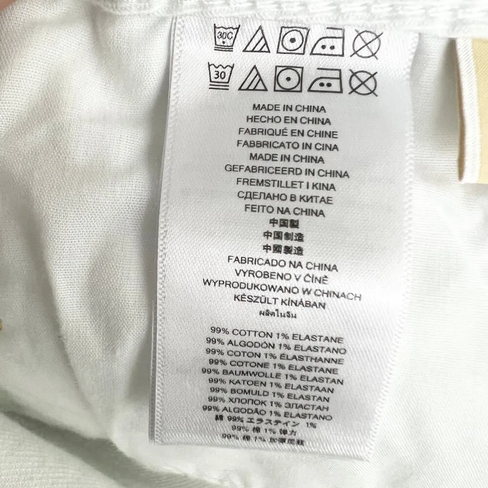 Michael Kors US 4 Womens White Distressed Low Rise Izzy Cropped Skinny Jeans - Image 13