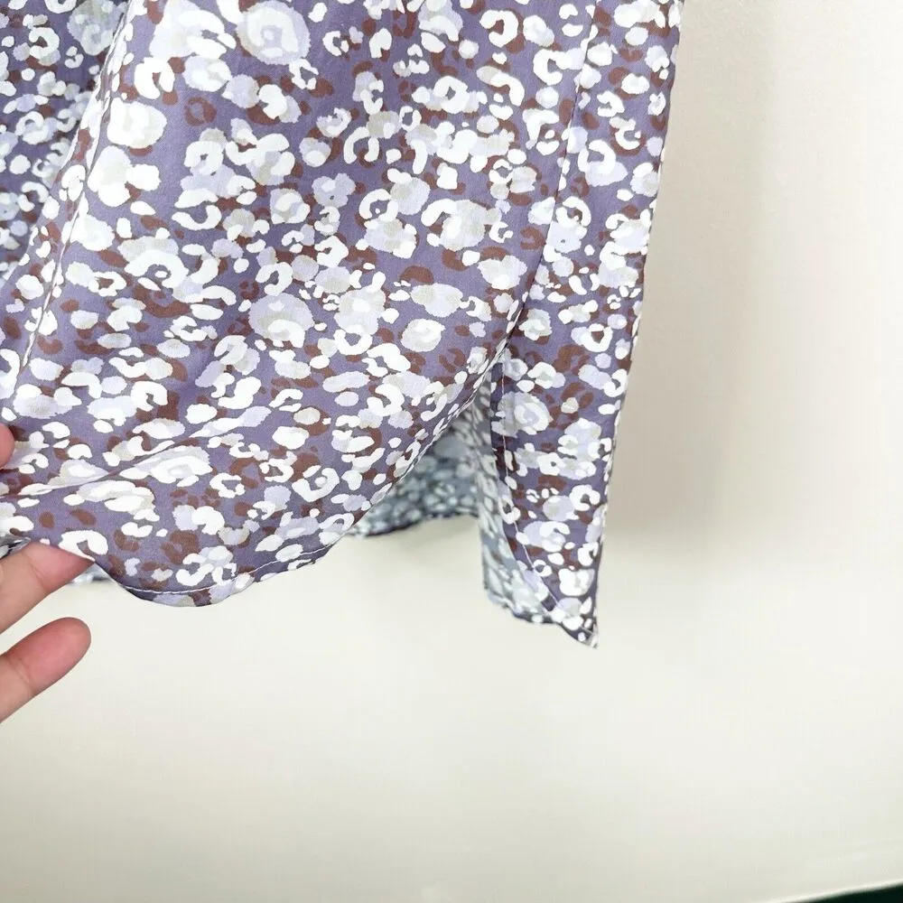 Johnny Was Calme XS Printed Big Shirt Dress Cadet Leopard Spots Cotton Button Up - Image 23