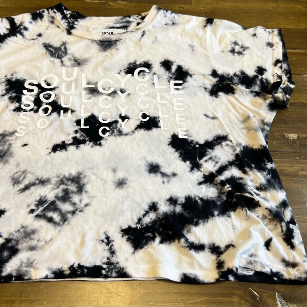 Soul Soulcycle Oversided Crop Tee T-Shirt Tie Dye Logo XS - Image 2