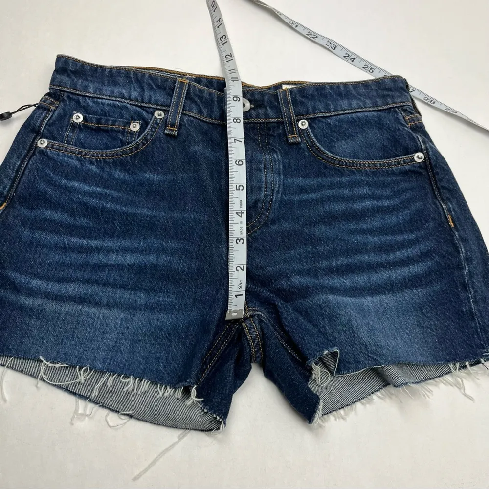 Rag & Bone Dre Low Rise Short Womens Size 25 Dark Wash Blue Denim Button Fly NEW - Image 13