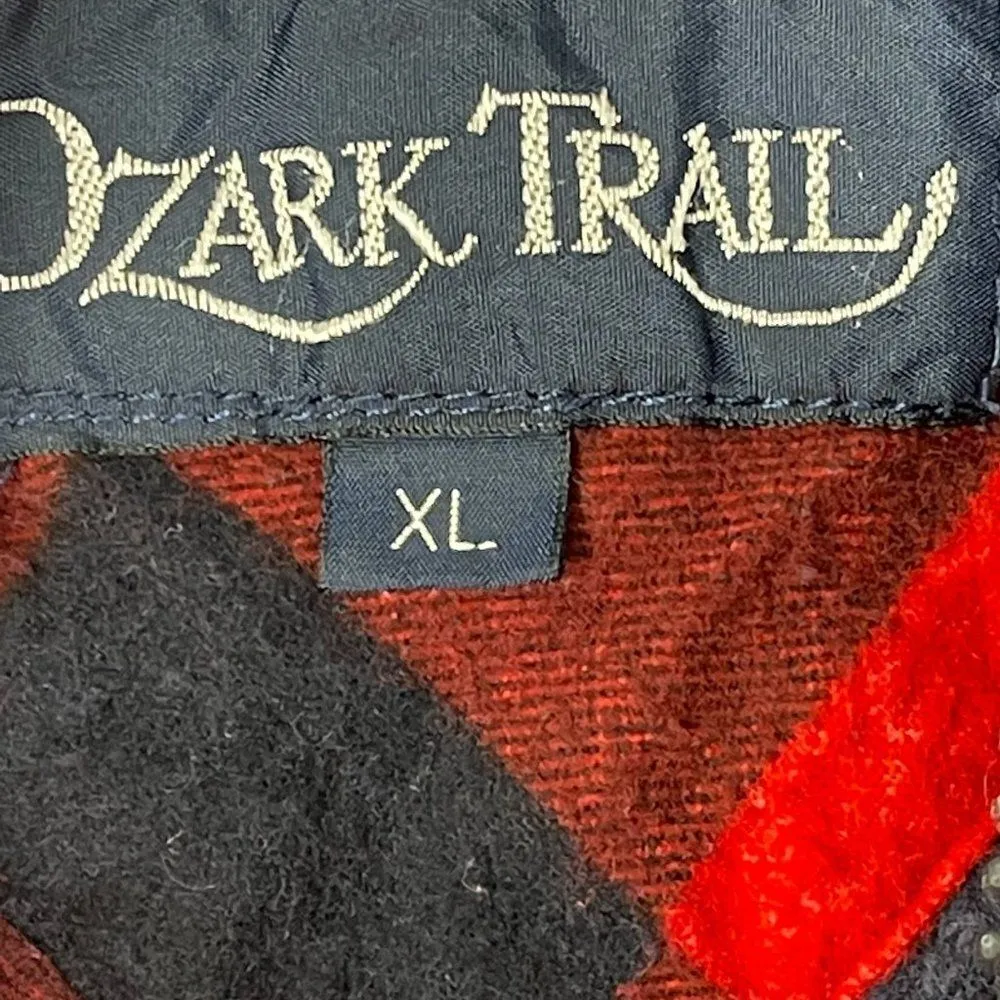 Vintage Ozark Trail Flannel Buffalo Check Plaid Zip Up Vest - Image 5