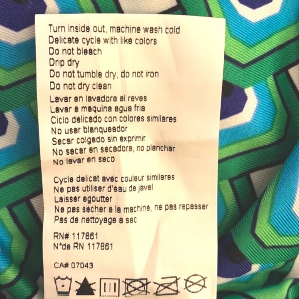 LAUNDRY by Shelli Segal blue/green geometric print dress. - Image 10