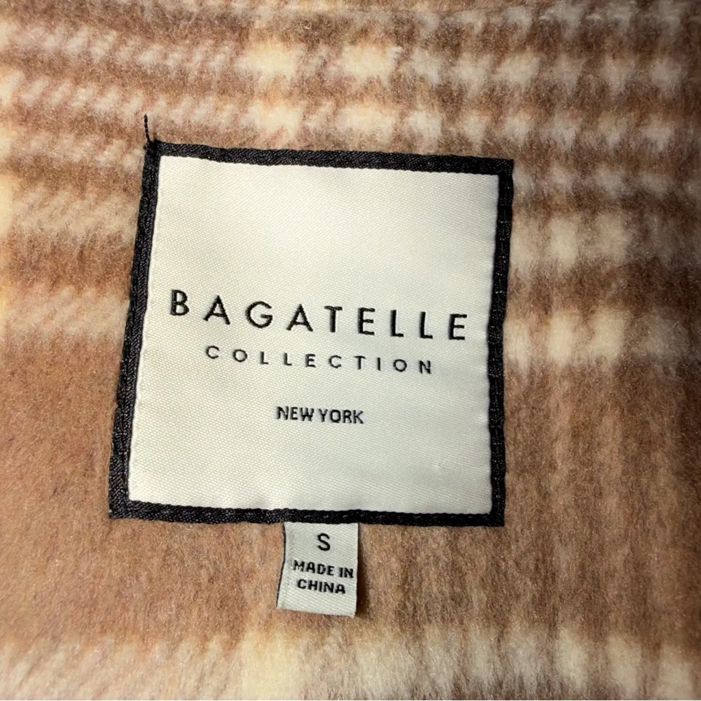 Bagatelle Plaid Bomber Jacket in Tan and Cream - Image 4