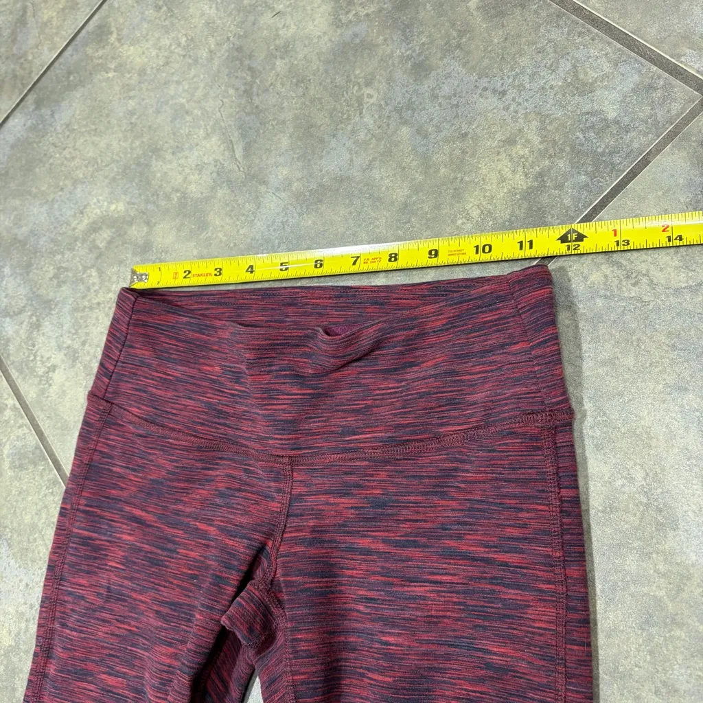 Alo Yoga Goddess Space Dye Burgundy Ribbed Mixed Media Leggings XS Outdoor Yoga - Image 8