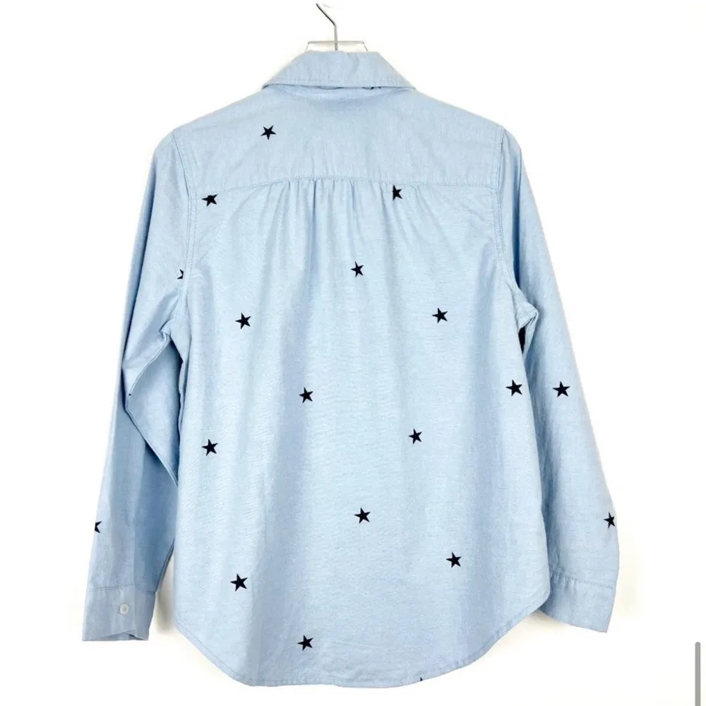 Aerie Flannel Boyfriend Pajama Top Monaco Blue Star Print Size M - Image 4