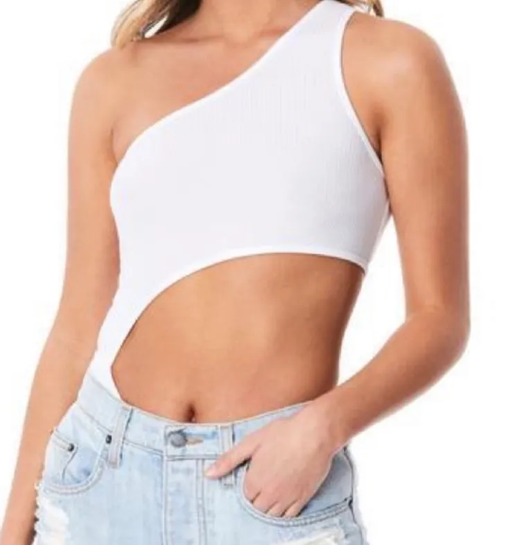 One Shoulder Cutout Bodysuit - Image 2