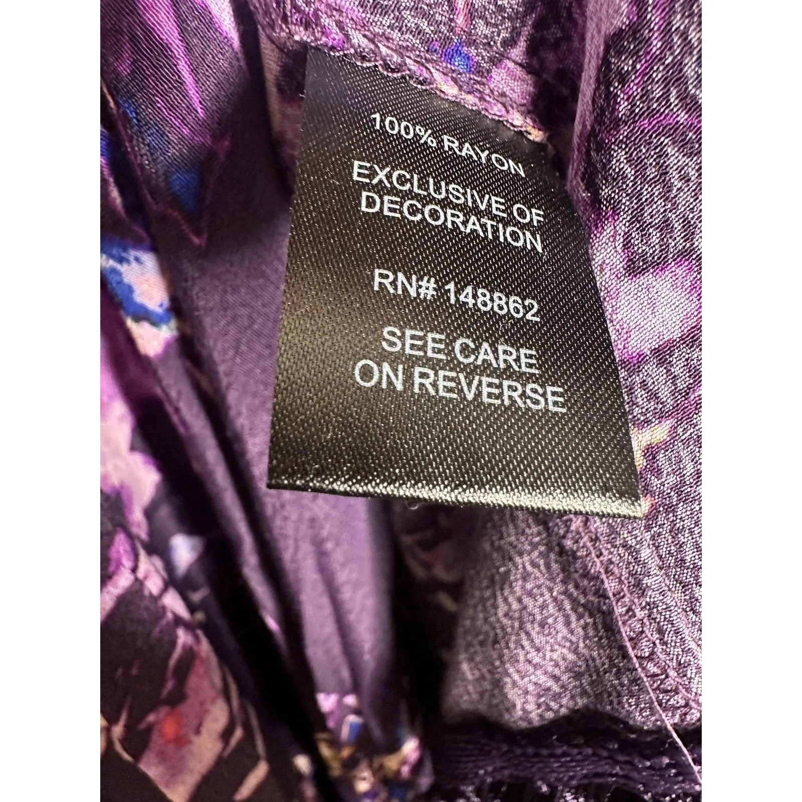 Torrid Kimono Cardigan Womens 2 2X Purple Floral Fringe Boho Duster Open Front - Image 4