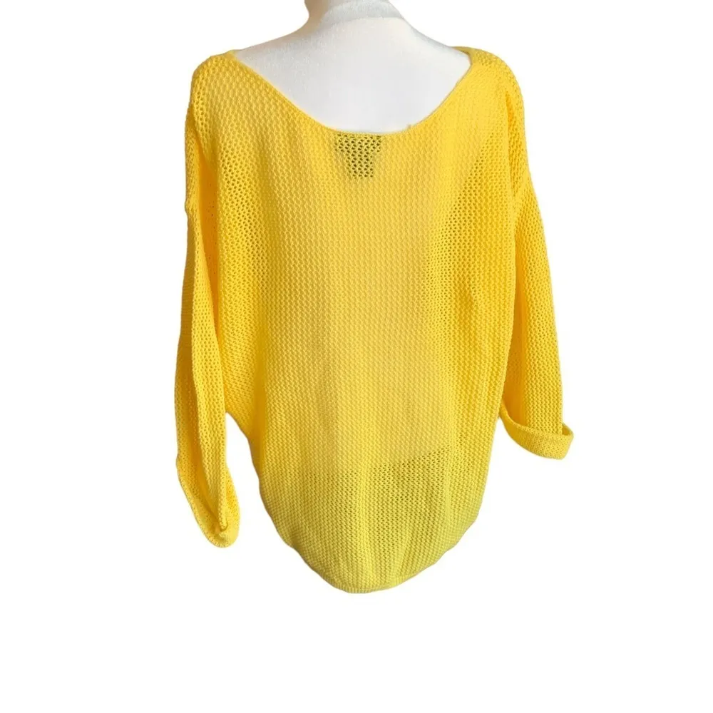 LANE Bryant women's size 18/20 knit see threw sweater, vibrant yellow - Image 2