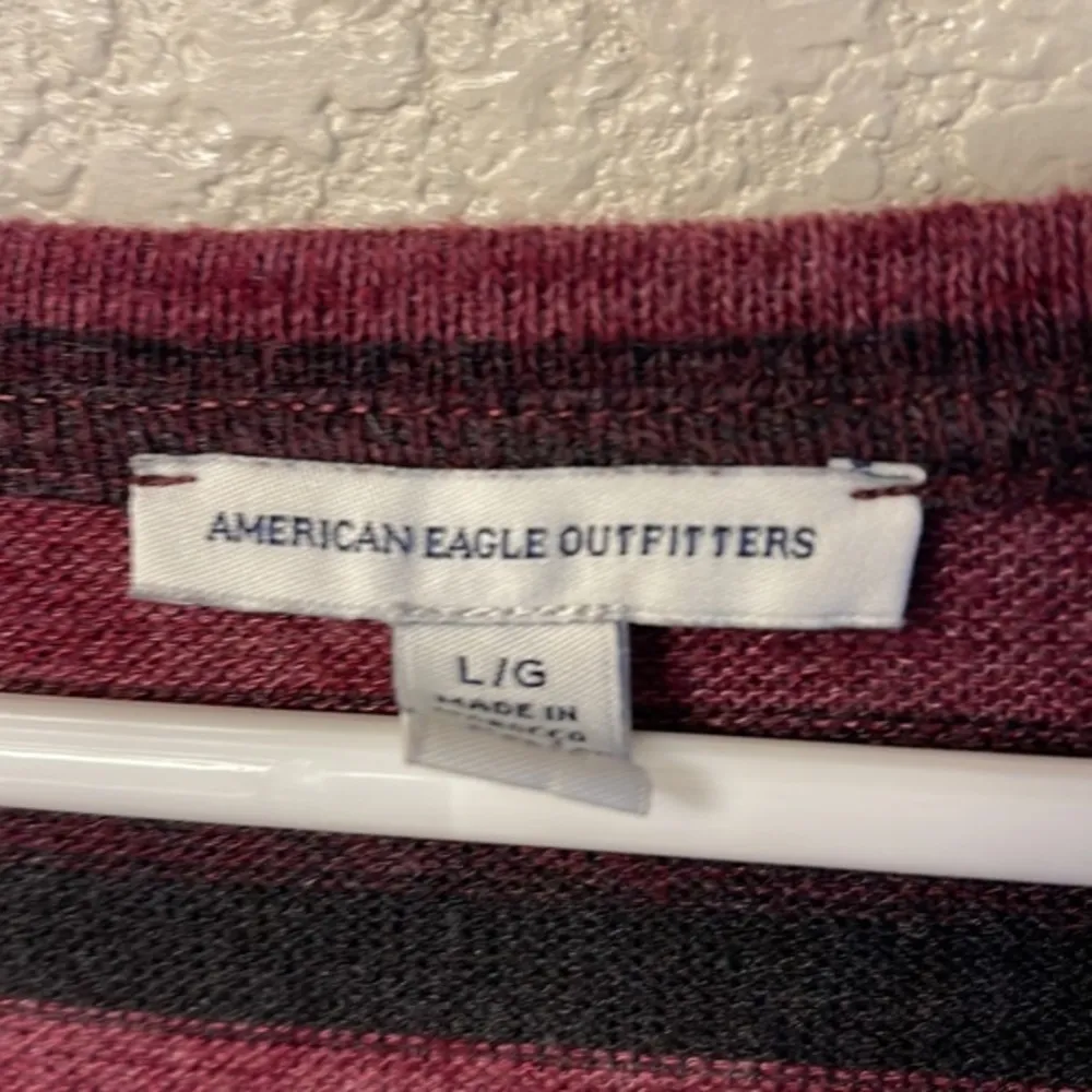 American Eagle Outfitters AEO Stripe Sweater Red Black Size Large EUC #7648 - Image 3