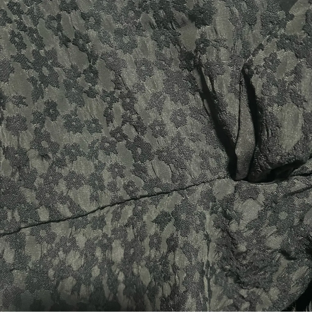 Sister Jane Black Jacquard Puff Sleeve Bubble Skirt Mini Dress - Image 6