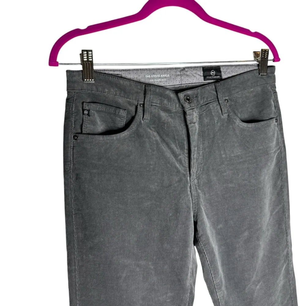AG Adriano Goldschmied The Stevie Ankle Slim Pants Corduroy Grey 29 R - Image 4