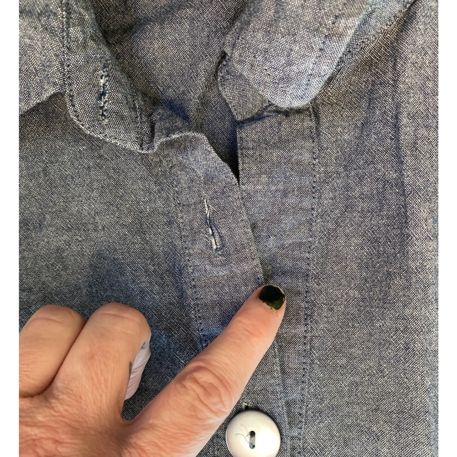 Alyn Paige New York Womens Dress Collar Button Front Sleeveless Blue Size 11/12‎ - Image 12