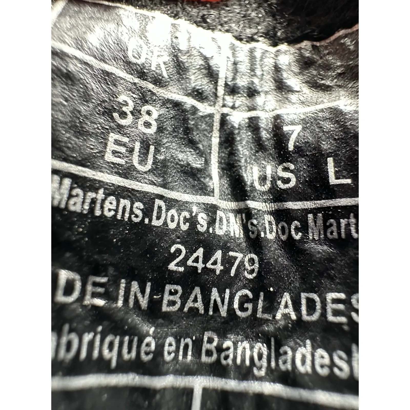 Dr. Martens Black Mono Lace Up Boots Sz 7 Virginia Leather 24479 Women's #S111-3 - Image 7