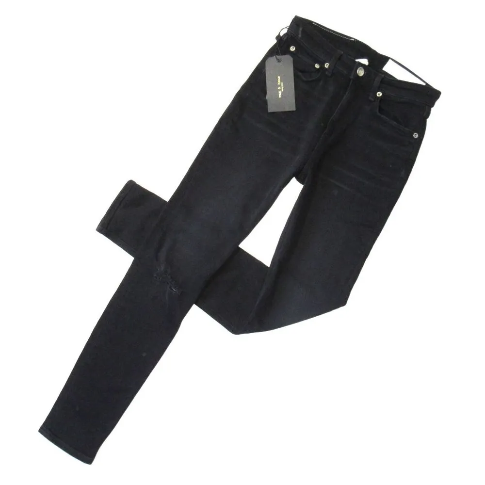 NWT Rag & Bone Nina High Rise Ankle Skinny in Roswell w/ Holes Stretch Jeans 25 - Image 2