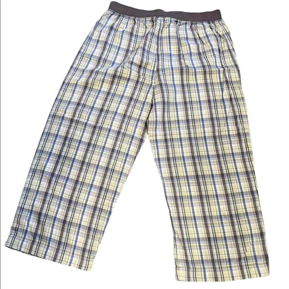 Jockey Plaid 100% Cotton Pajama Pants Blue Size L - Image 4