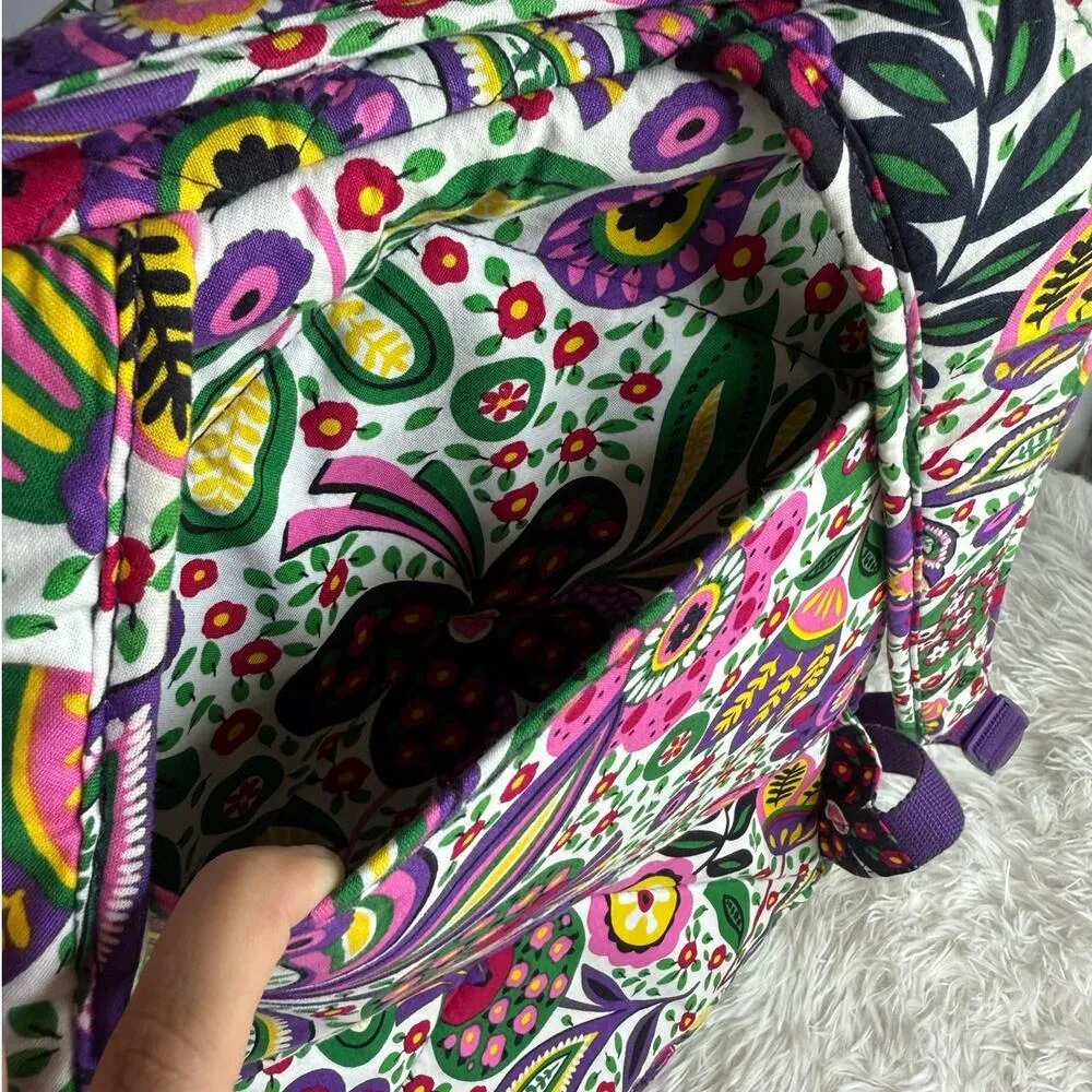 Vera Bradley  Quilted Essential Large Laptop Backpack Bright Paisley - Image 10