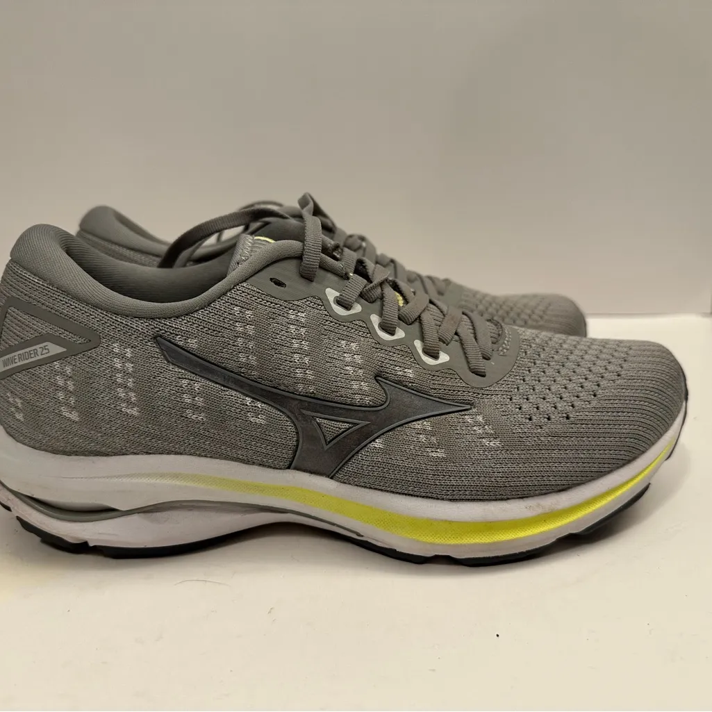 Mizuno Enerzy Wave Rider 25 Waveknit Women's Gray Lace Up Running Shoes Size 9.5 - Image 2