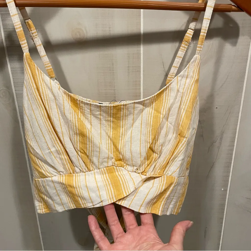 Cute buttercup stripe crop open tie back dreamy festival vibes - Image 5