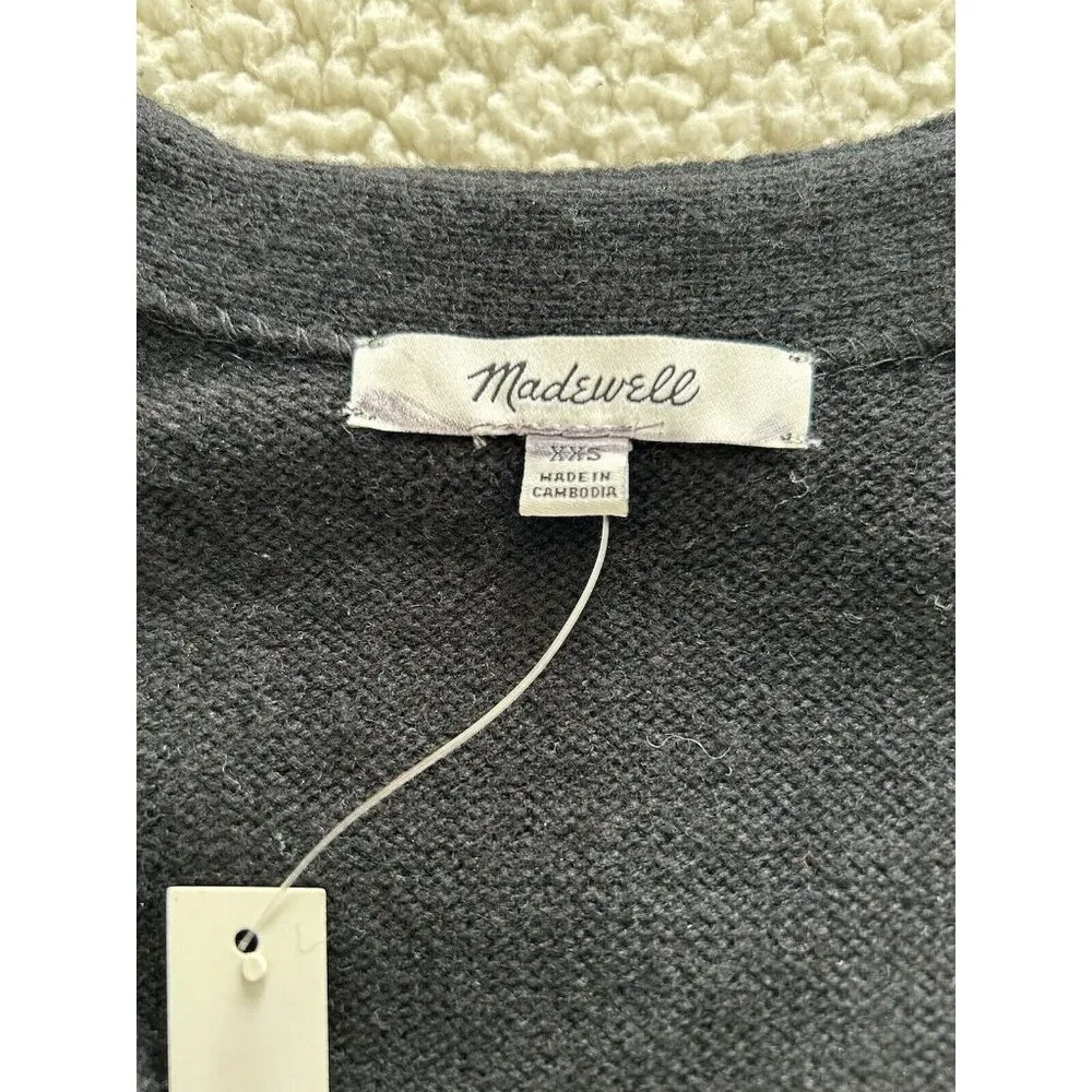 Madewell Womens Harlow Black V-Neck Relaxed Button Down Cardigan Size XS - Image 6