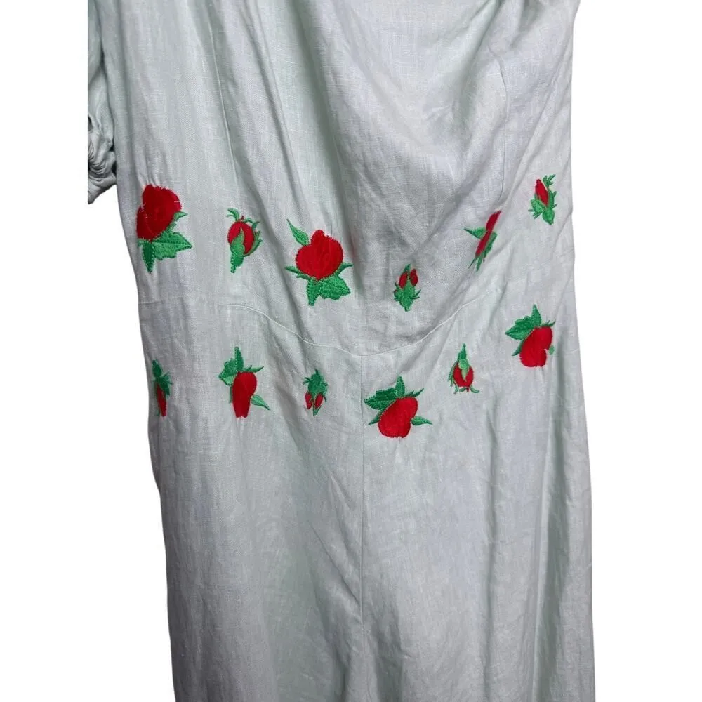 Fanm Mon Datcha Linen Mint Green Jumpsuit Sz. S - Image 5