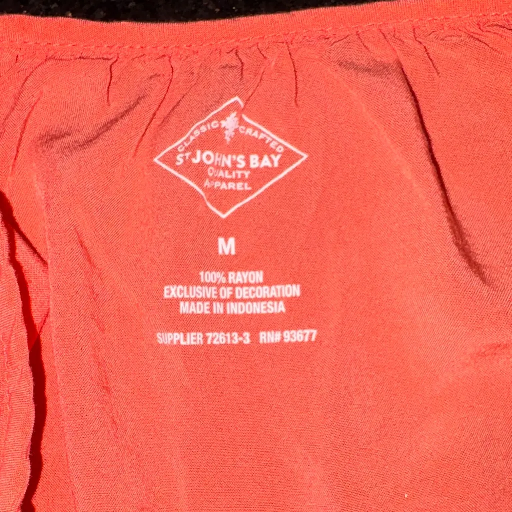 St. John Bay Coral Embroidered Women's Top - Image 6