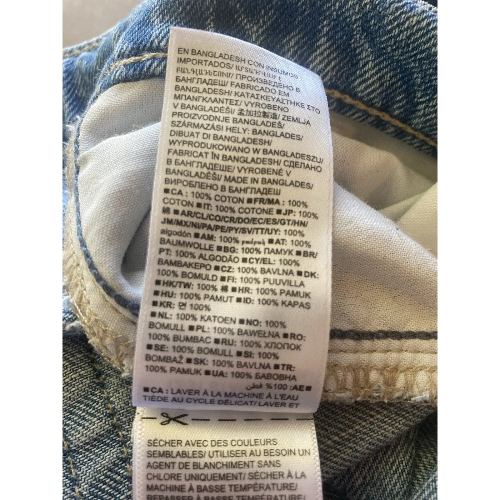 GAP High Rise Wide Leg Jeans Button Fly 12/31 Blue Denim Raw Hem 34x30 Natalie - Image 8