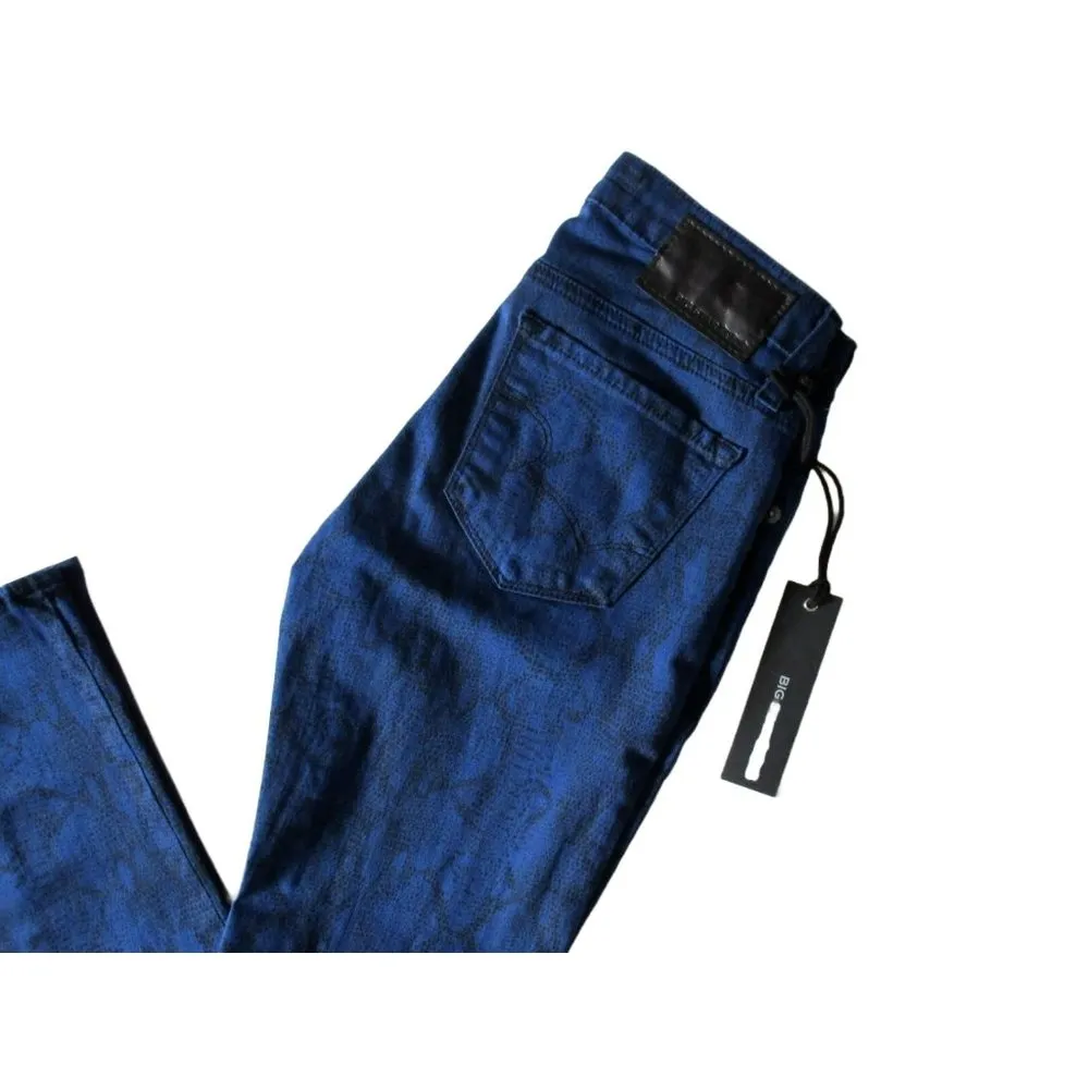 NWT Big Star Alex Skinny in Ultra Blue Python Snakeskin Stretch Jeans 26 $106 - Image 2