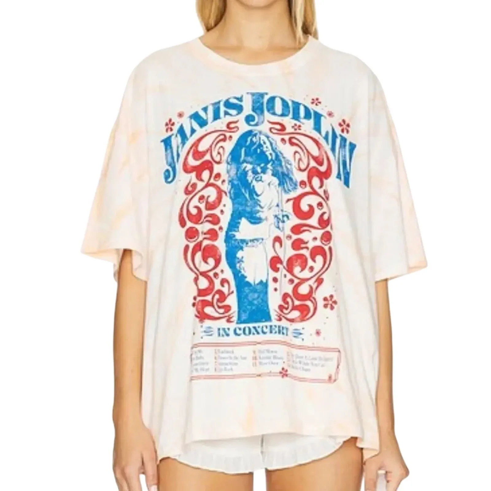 DAYDREAMER Janis Joplin in Concert One Size Tee w/ Sun Burst Tie Dye New w/o Tag - Image 6