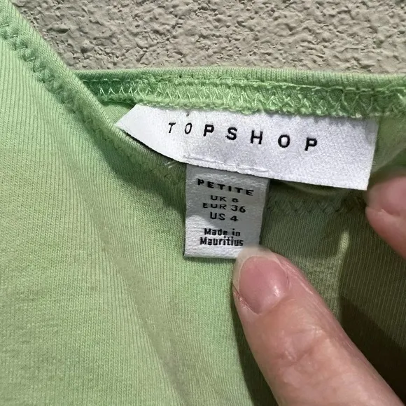 Topshop Crop Top Tank Top Sleeveless Casual Green Petite Size‎ 4 - Image 4