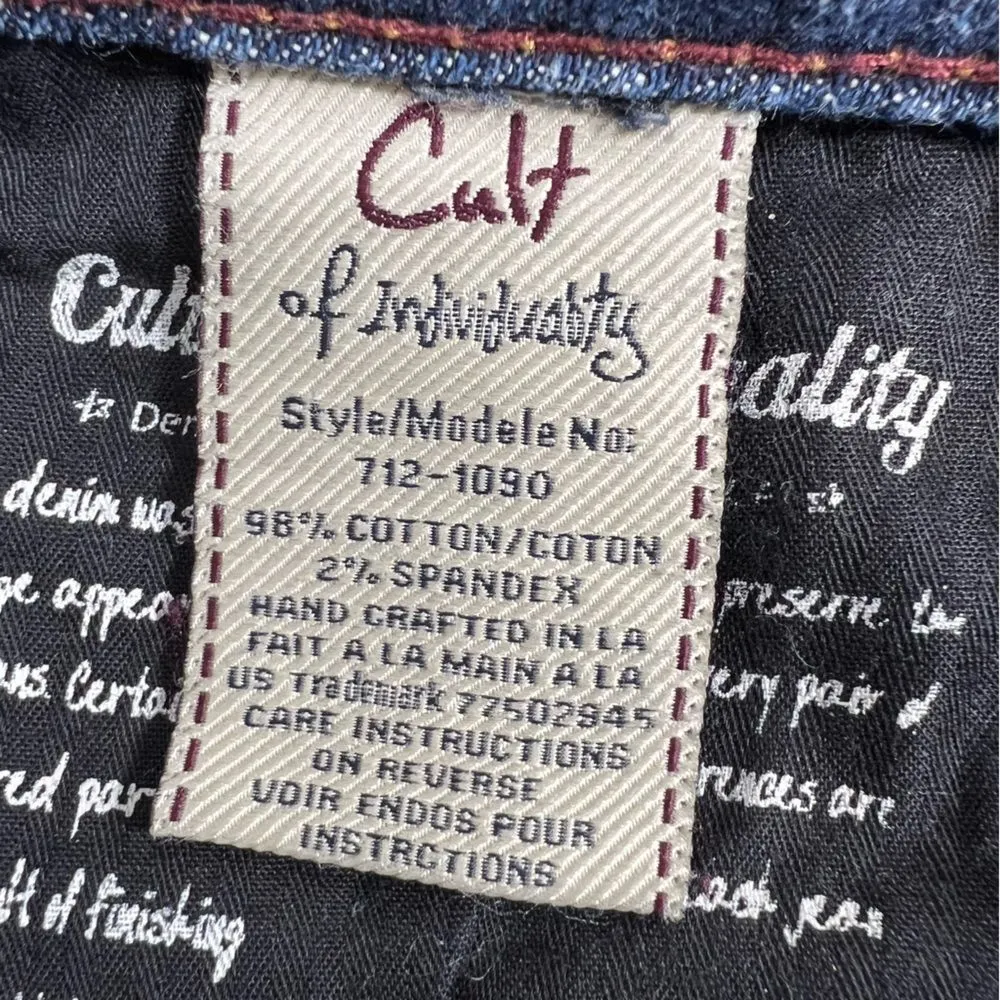 Cult of Individuality Distressed Raw Hem Straight Leg Jeans Style 712 - Image 6