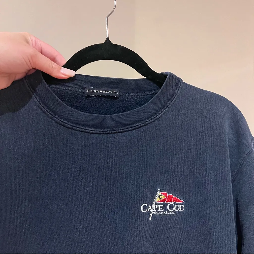 Brandy Melville Navy Cape Cod Crewneck Sweater - Image 2