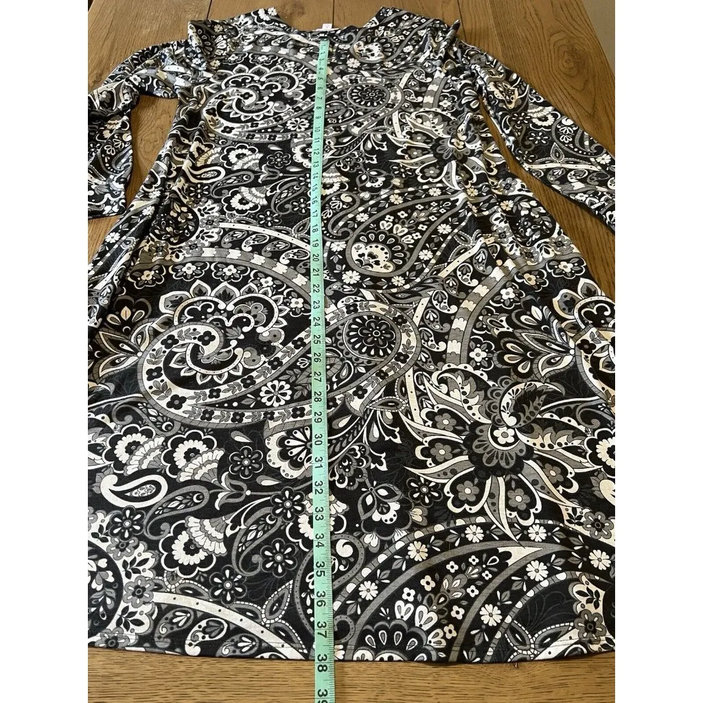 Lularoe Swing Dress Long Black White Paisley Size Medium Classic‎ Mobwife - Image 10