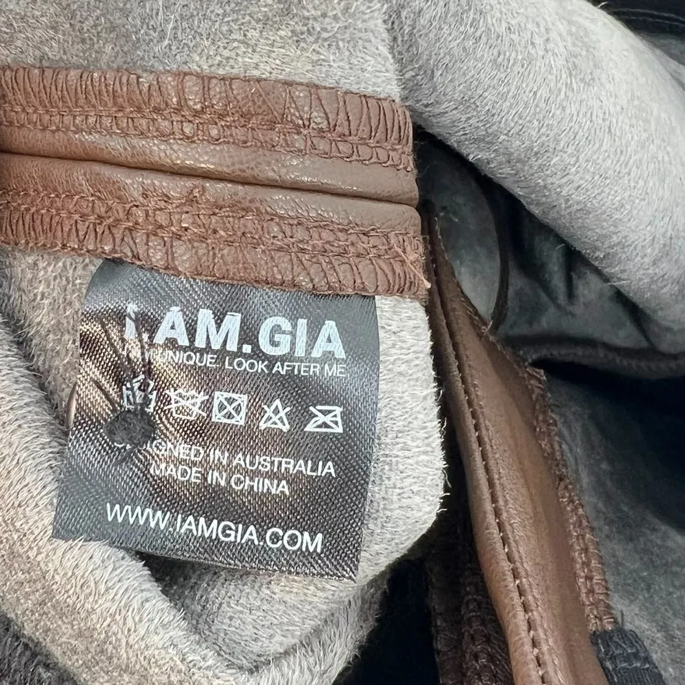 I.Am.Gia Estyn Pants Faux Leather Flare Bootcut Low Rise Brown Size XXS‎ - Image 13