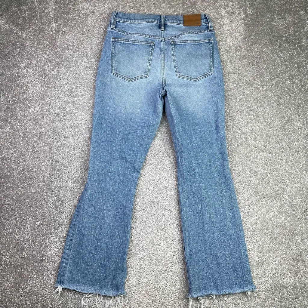 J. Crew Jeans Women’s 27 Blue Demi Boot Crop High Rise Button Fly Raw Hem - Image 7