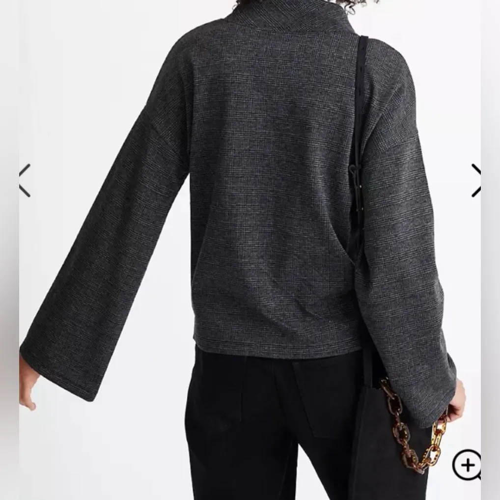 Madewell Charcoal Gray Bell Sleeve Sweatshirt - Image 2